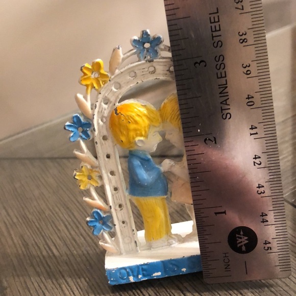 Vintage Retro Revere Mfg Metal Earring Holder Stand "Love Is Sharing" - Picture 9 of 13